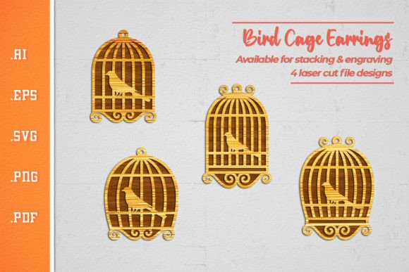 Bird Cage Earrings Laser Cut SVG for Earrings Design