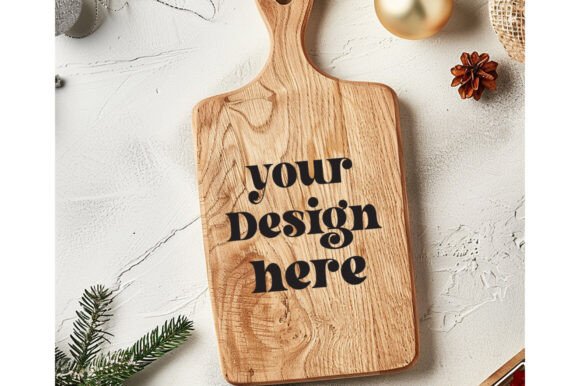 Christmas Cutting Board Mockup 3 - A Versatile Graphics Asset for Product Mockups