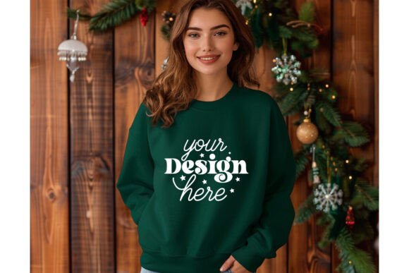 Christmas Forest Green Shirt Mockup 1 for Product Mockups and Graphics