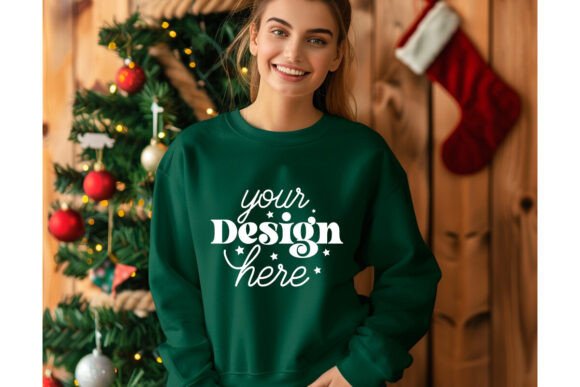 Christmas Forest Green Shirt Mockup 14 for Product Mockups and Graphics