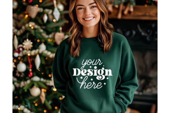 Christmas Forest Green Shirt Mockup 21 for Product Mockups and Graphics