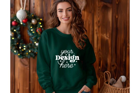Christmas Forest Green Shirt Mockup 4 for Product Mockups and Graphics