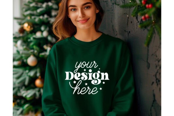 Christmas Forest Green Shirt Mockup 63 for Product Mockups and Graphics