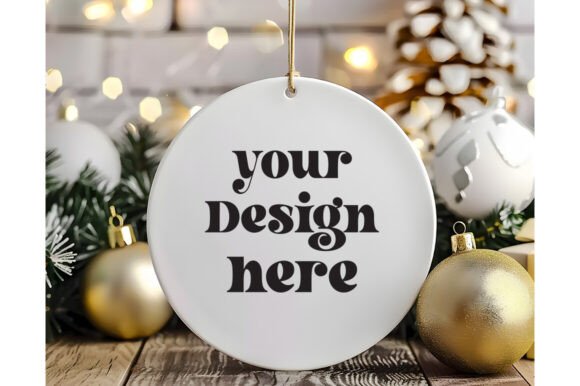 Christmas Ornament Round Sing Mockup 19 for Product Mockups and Graphics