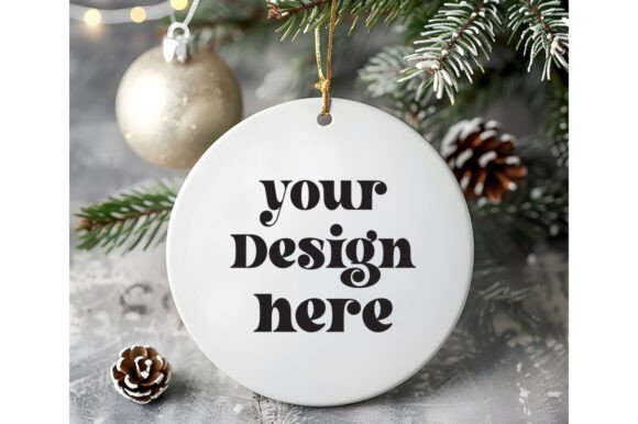 Christmas Ornament Round Sing Mockup 42 for Product Mockups and Graphics