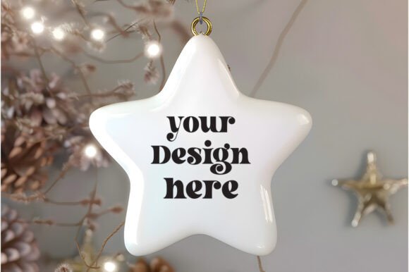 Christmas Star Ornament Mockup 4 for Product Mockups and Graphics