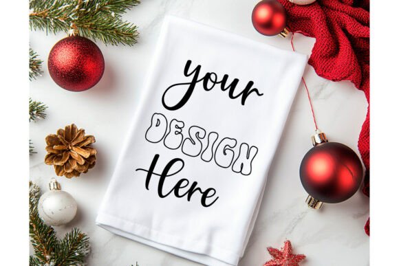 Christmas Towel Mockup 3 for Product Mockups and Graphics