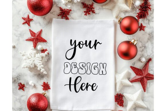 Christmas Towel Mockup 30 - A Festive Graphic Design Asset for Product Mockups