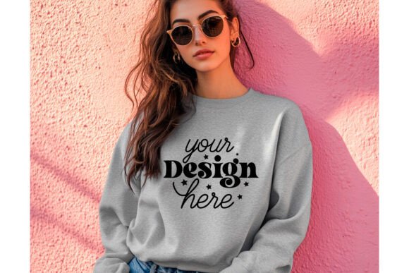 Gildan 18000 Ash Mockup 27 for Product Mockups and Graphics