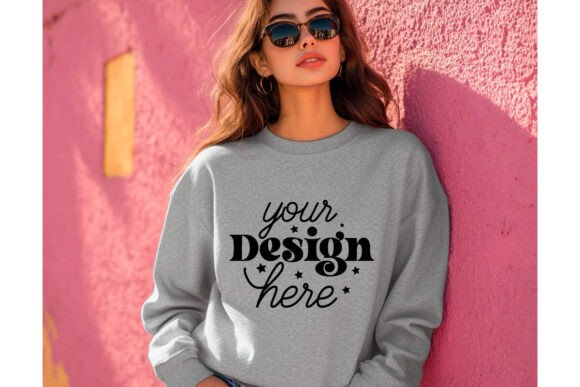 Gildan 18000 Ash Mockup 4 for Product Mockups and Graphics
