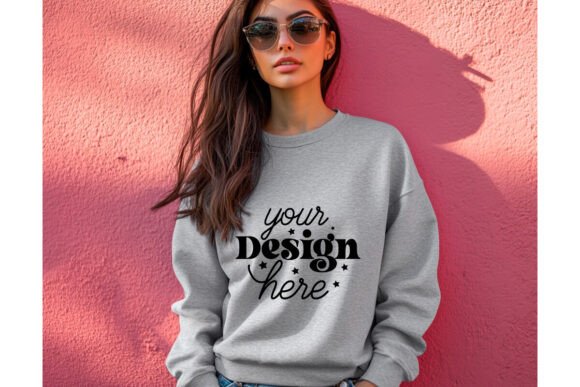 Gildan 18000 Ash Mockup 51 for Product Mockups and Graphics
