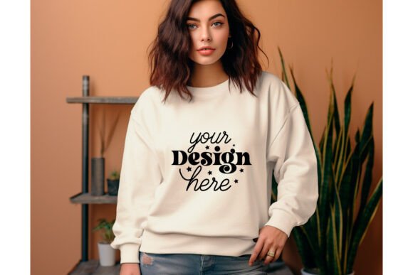 Gildan 18000 Women Mockup 19 for Product Mockups and Graphics