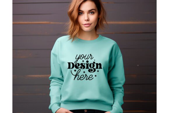 Gildan 18000 Women Mockup 47 for Product Mockups and Graphics
