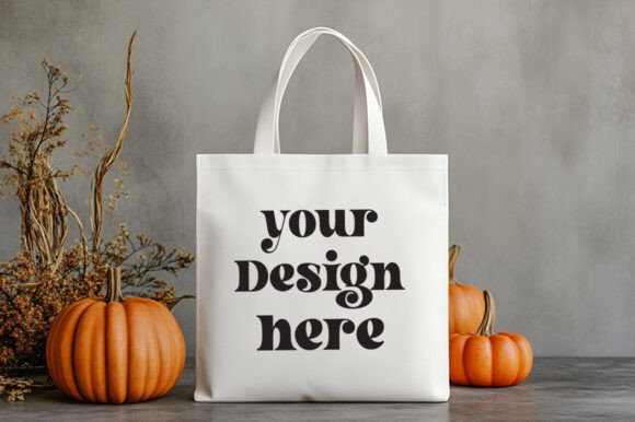 Halloween Natural Tote Bag Mockup 9 - A Graphic Product Mockup for Content Creators