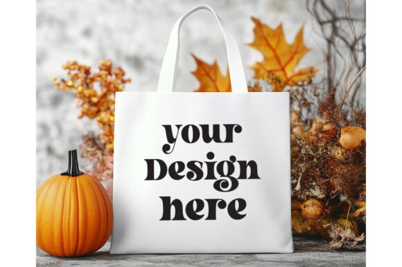 Halloween White Tote Bag Mockup 10 - A Versatile Graphics Asset for Product Mockups