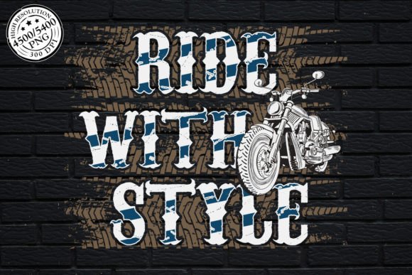 Ride with Style Motorcycle Embroidery Design