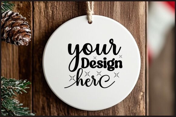 Round Christmas Ornament Mockup 100 for Graphics and Product Mockups