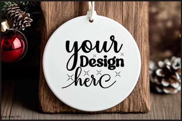 Round Christmas Ornament Mockup 105 for Graphics and Product Mockups