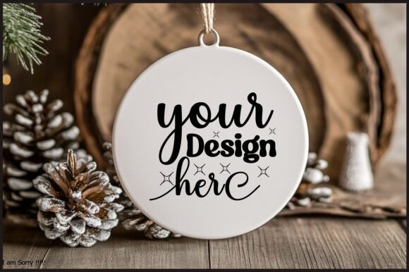 Round Christmas Ornament Mockup 113 for Product Mockups and Graphics