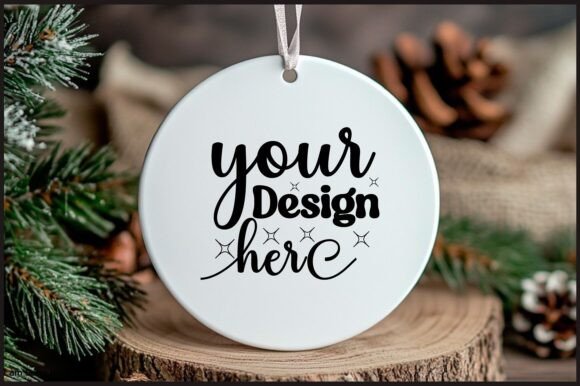 Round Christmas Ornament Mockup 118 - A Festive Graphic Design Asset