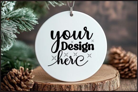 Round Christmas Ornament Mockup 130 for Graphics and Product Mockups