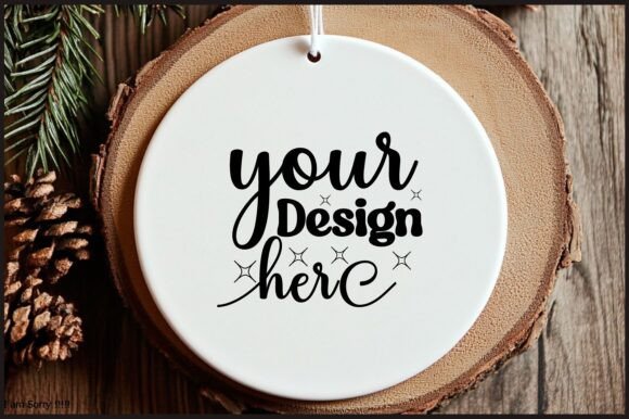 Round Christmas Ornament Mockup 135 for Product Mockups and Graphics