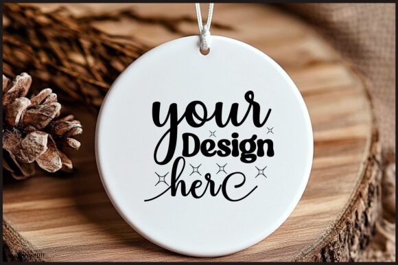 Round Christmas Ornament Mockup 137 for Product Mockups and Graphics