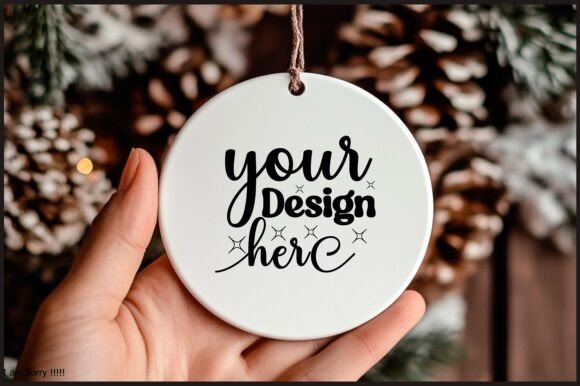 Round Christmas Ornament Mockup 138 for Product Mockups and Graphics