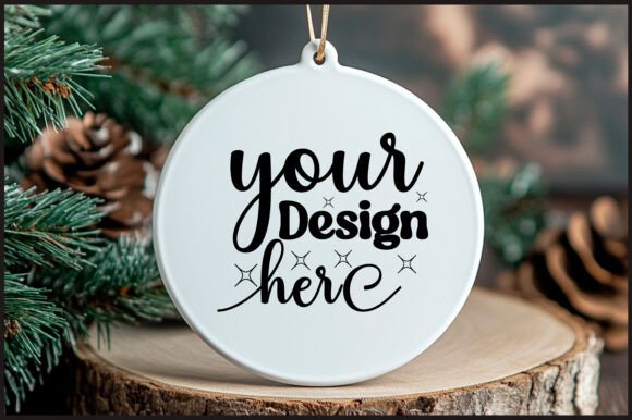 Round Christmas Ornament Mockup 94 for Graphics and Product Mockups