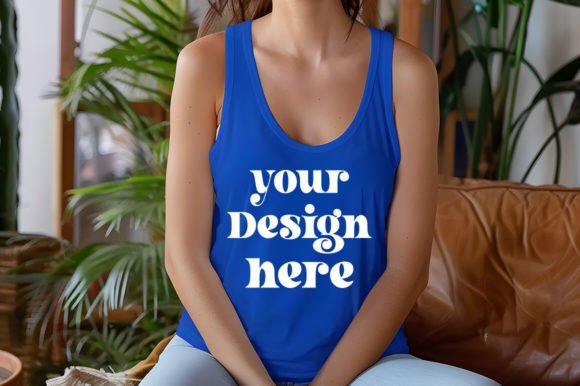 Royal Blue Tank Top 8800 Mockup for Graphics and Tank Tops